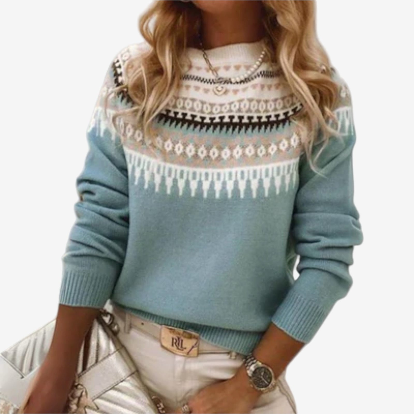 Lina™ Maglione elegante con fantasia