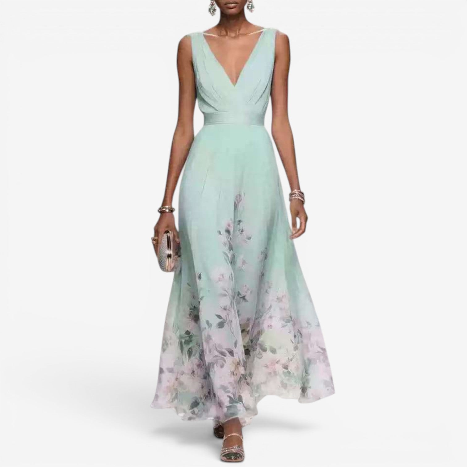 Geniva™ Abito lungo in chiffon a fiori