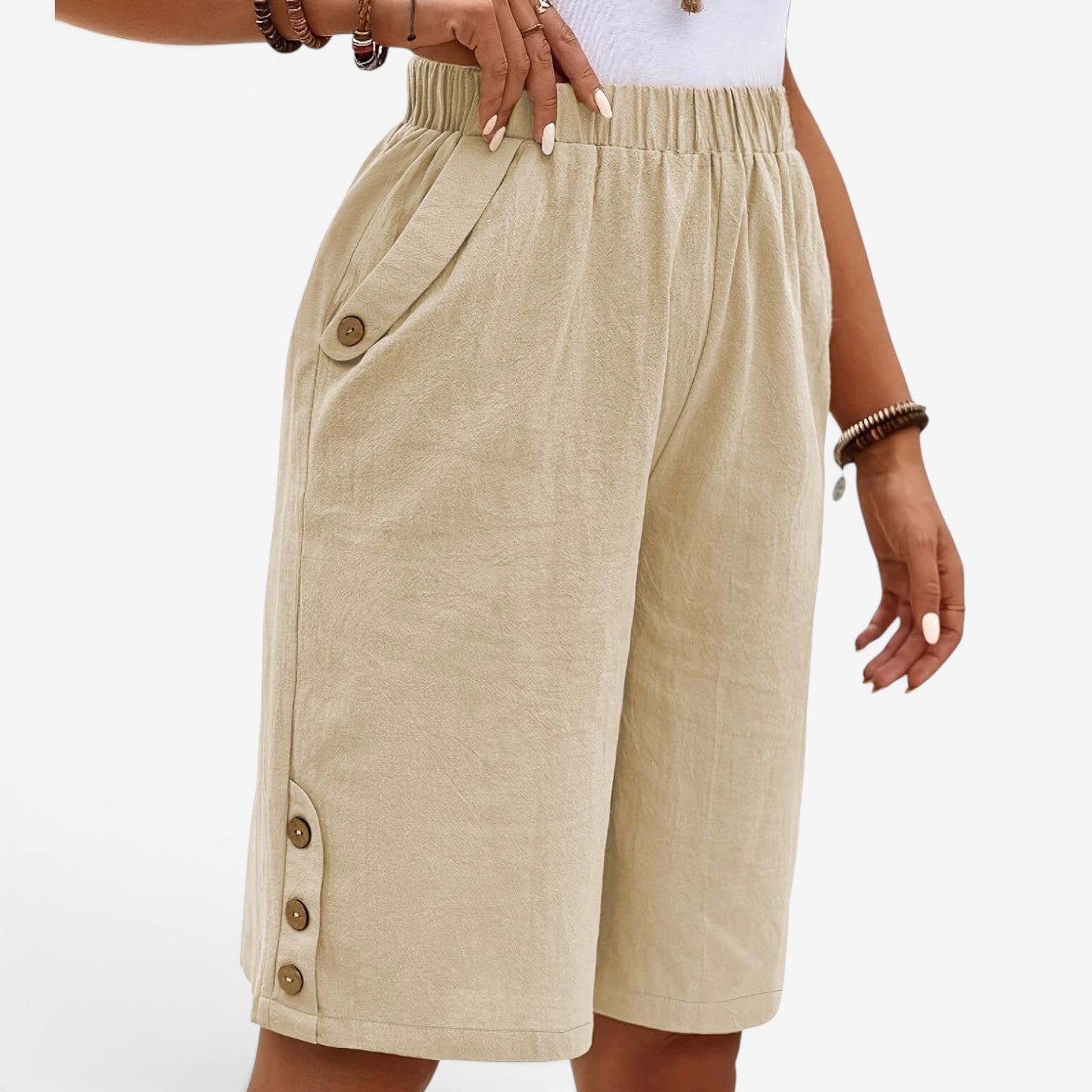Gianne™ Pantaloni capri in lino