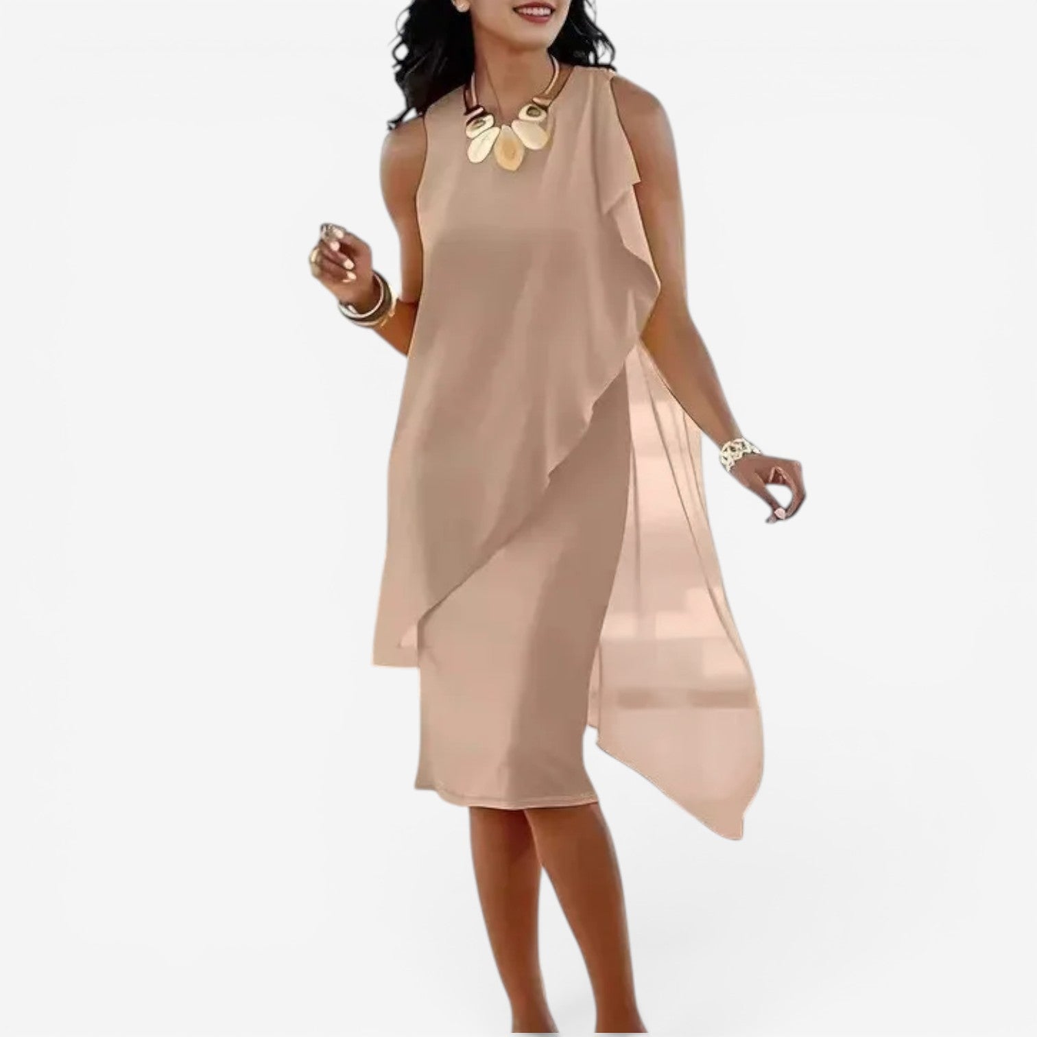 Ellara™ Abito midi smanicato