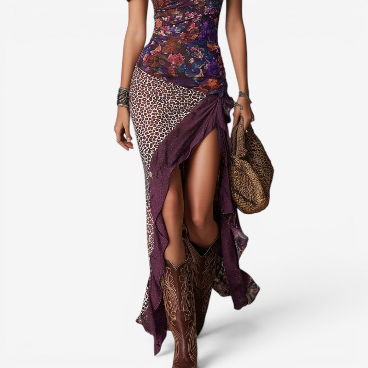 Kaeli™ Abito maxi patchwork bohémien