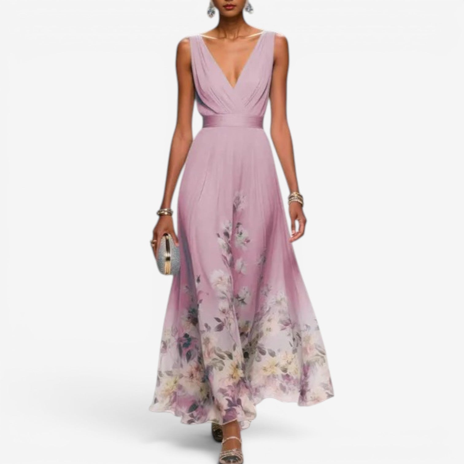 Geniva™ Abito lungo in chiffon a fiori