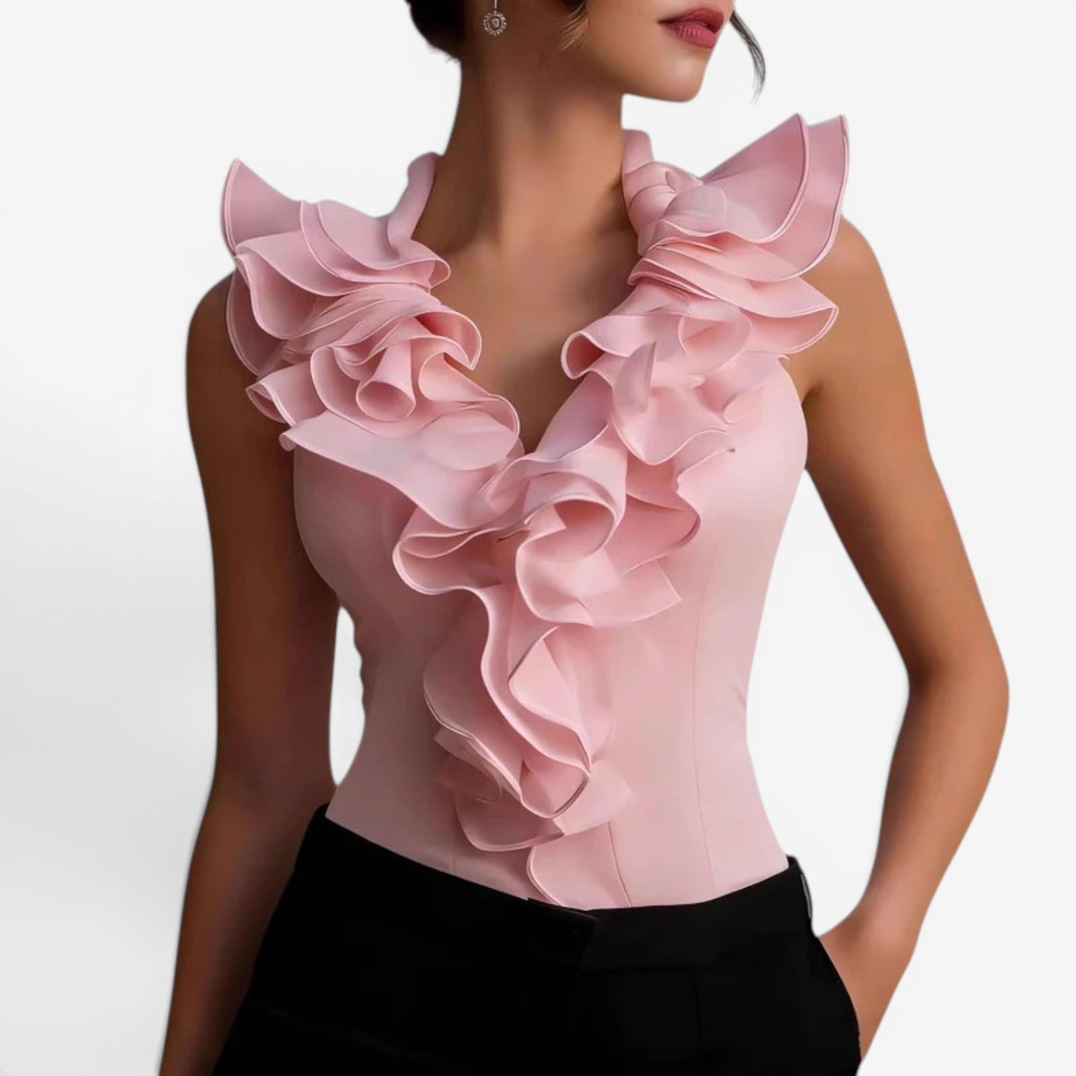 Lorraine™ Top elegante con volant