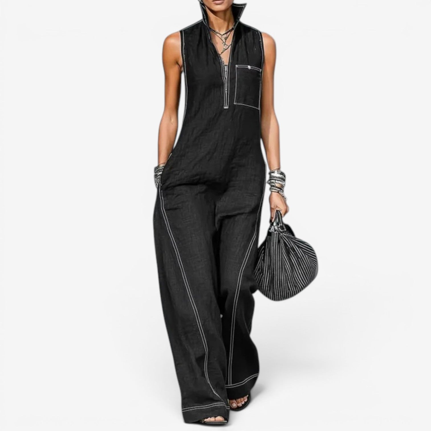 Tanya™ Jumpsuit senza maniche con zip