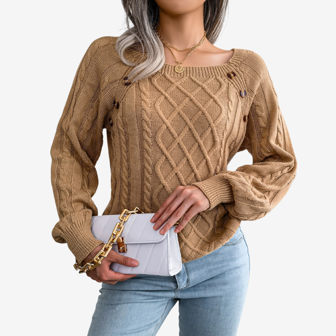 Meli™ Maglione con bottoni decorativi