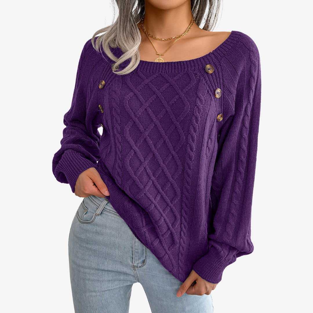 Meli™ Maglione con bottoni decorativi