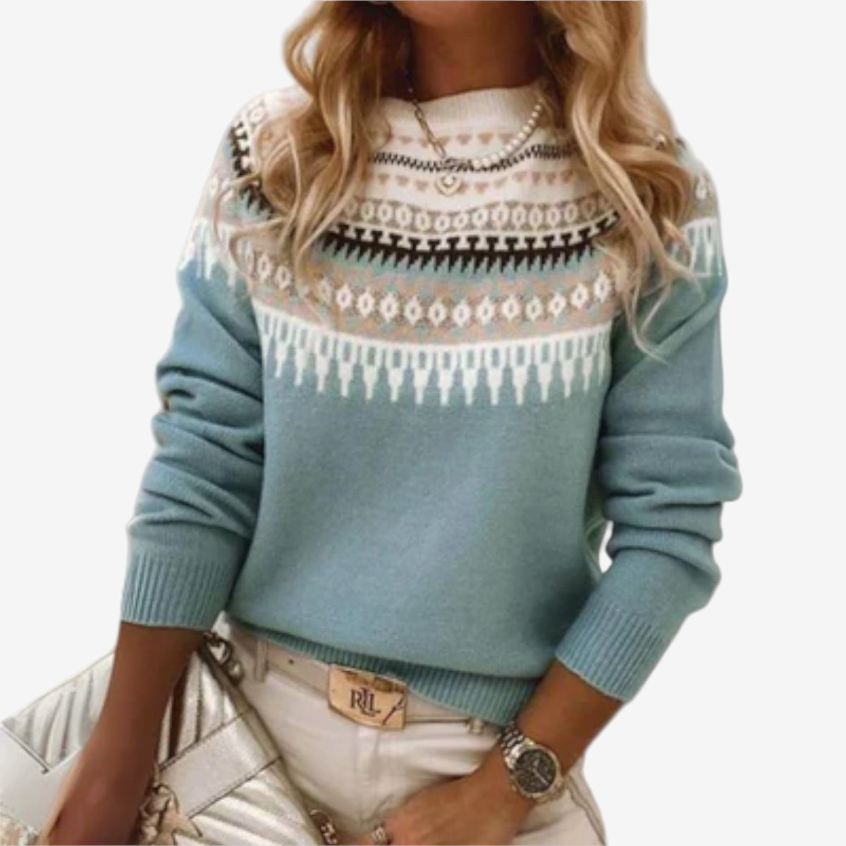 Lina™ Maglione elegante con fantasia