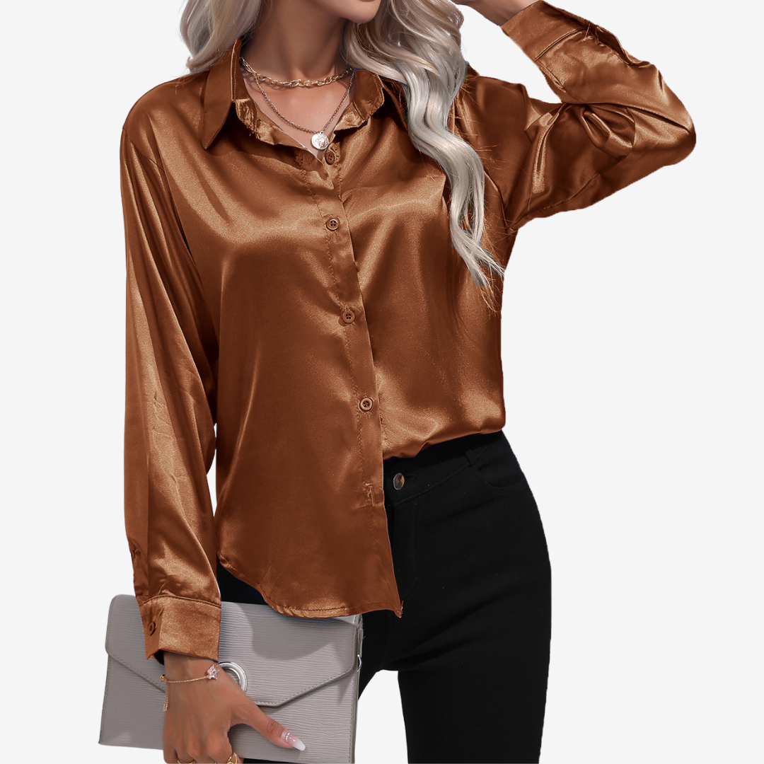 Alvira™ Elegante camicia di seta