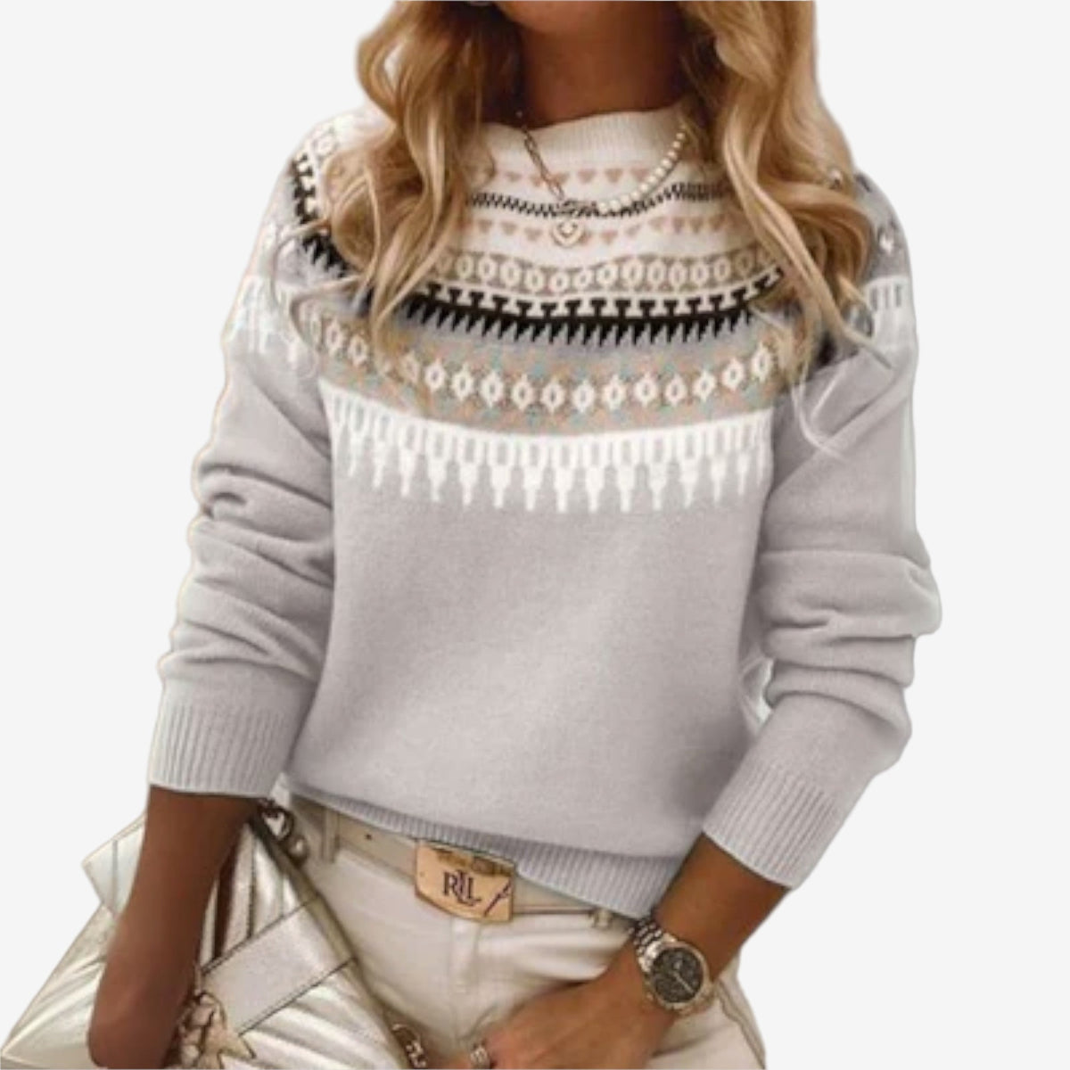 Lina™ Maglione elegante con fantasia