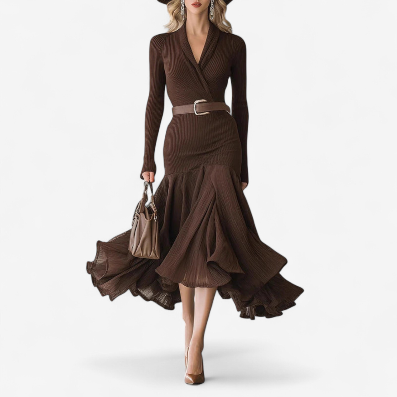 Yasmina™ Elegante abito con cintura 