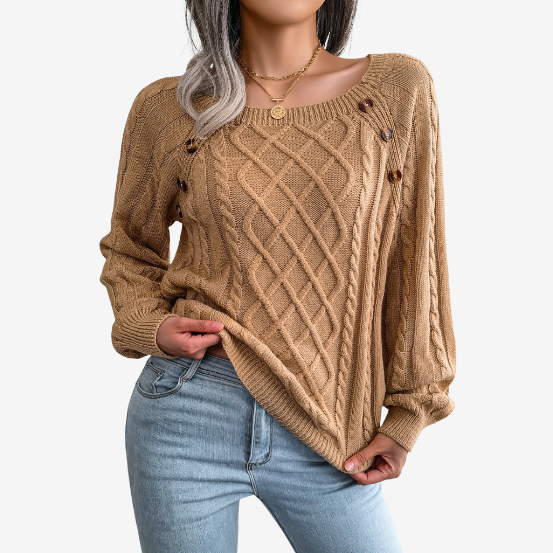 Meli™ Maglione con bottoni decorativi
