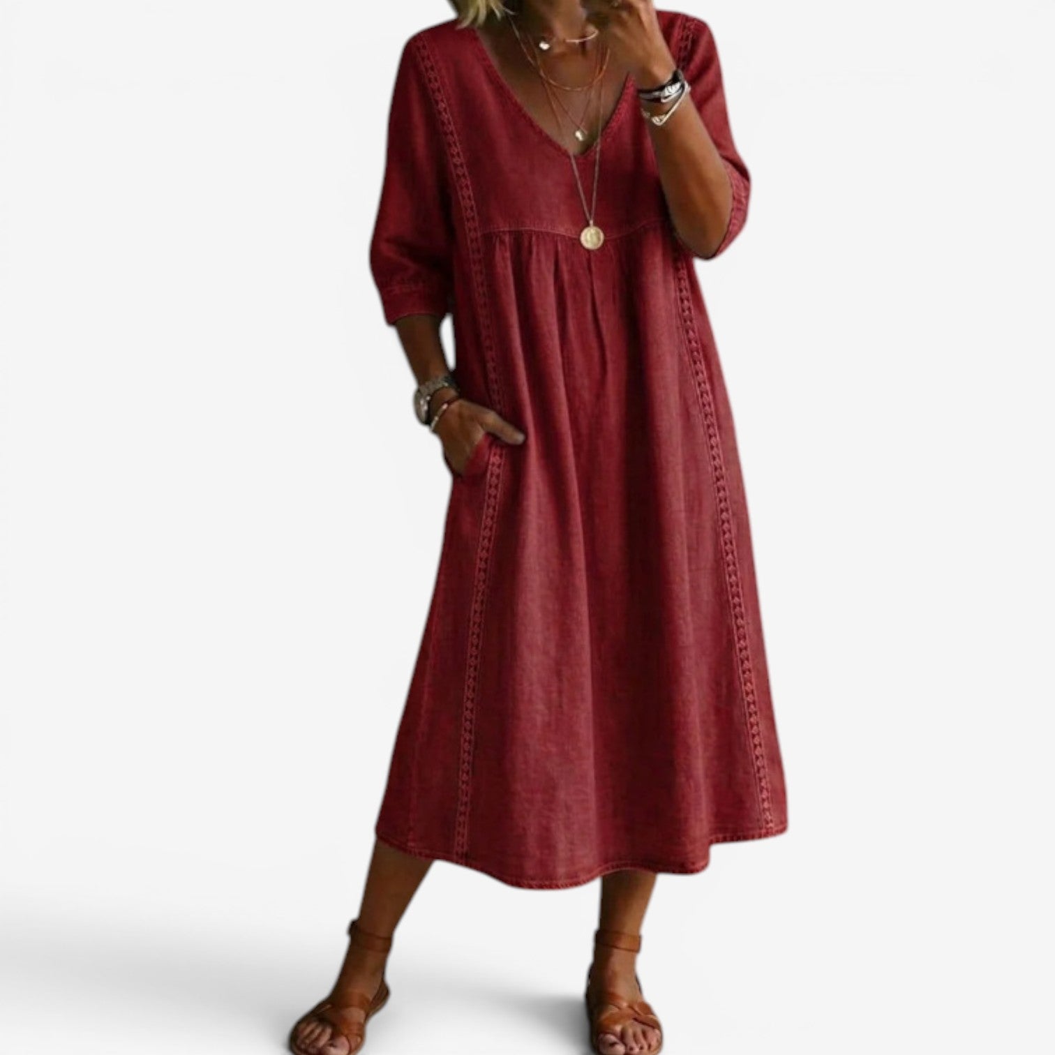 Carolline™ Vestito estivo con ricami