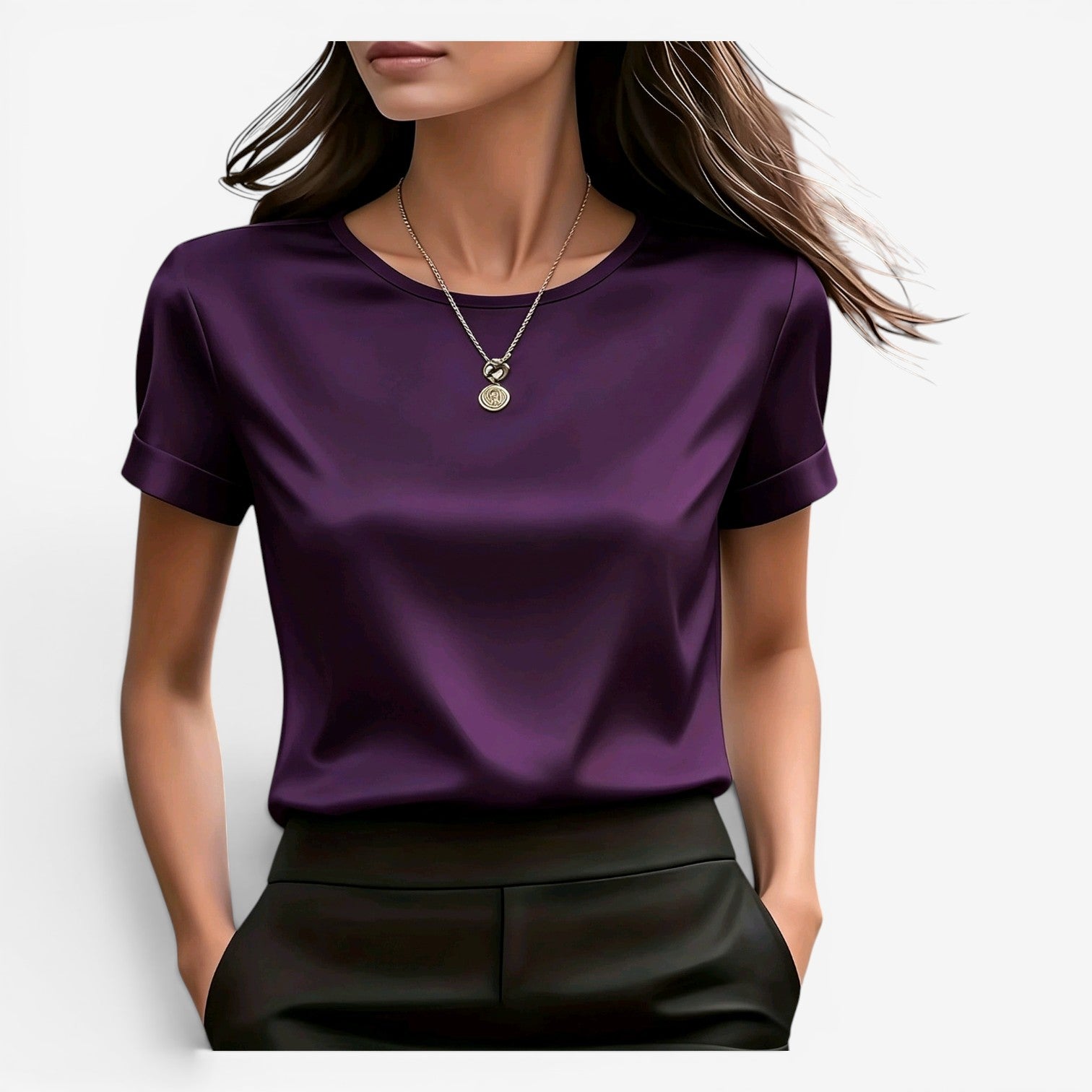 Adina™ T-shirt elegante in raso