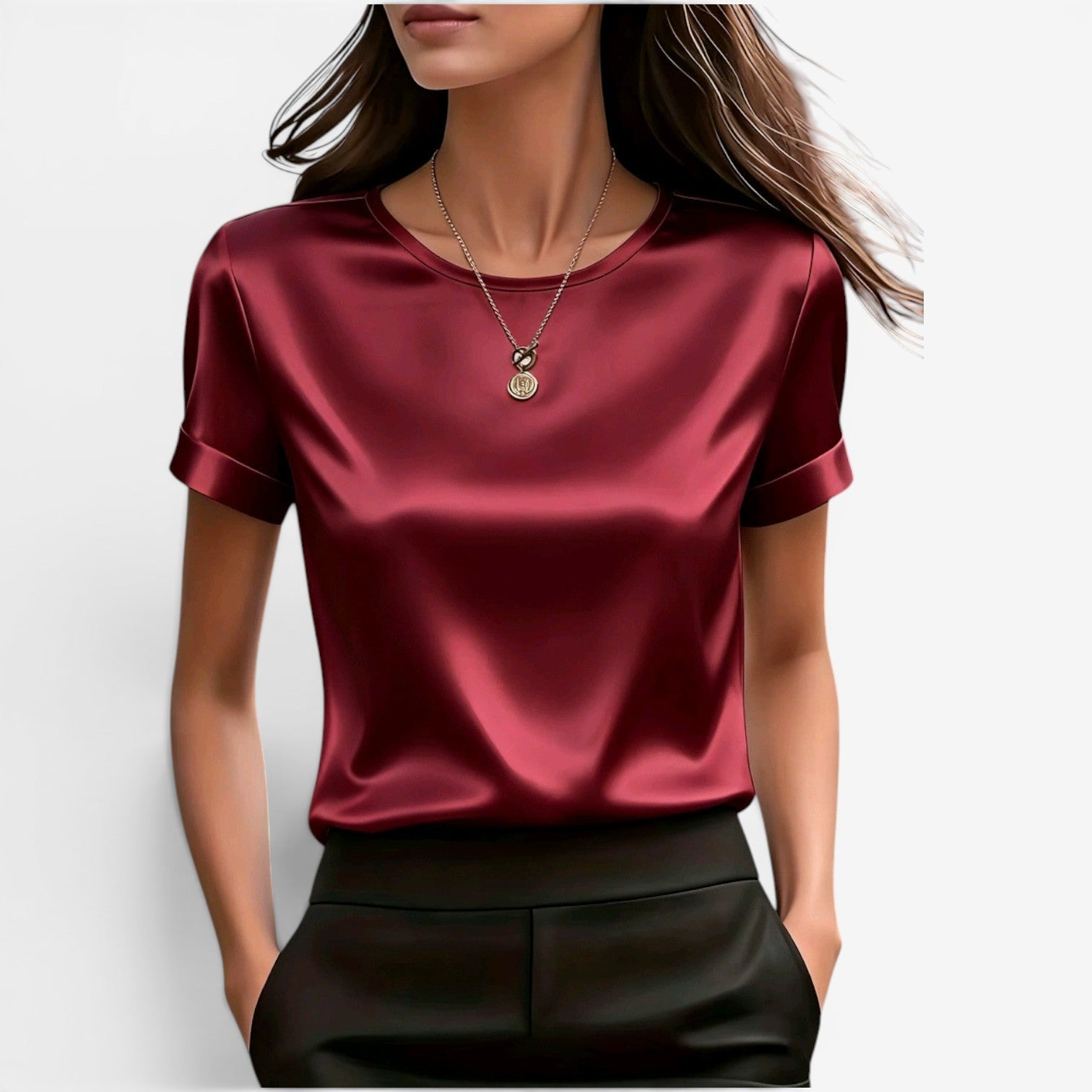 Adina™ T-shirt elegante in raso