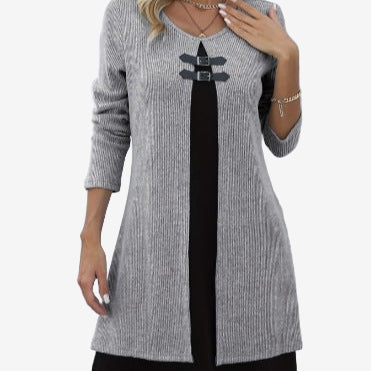 Elora™ Abito in maglia chic con contrasto