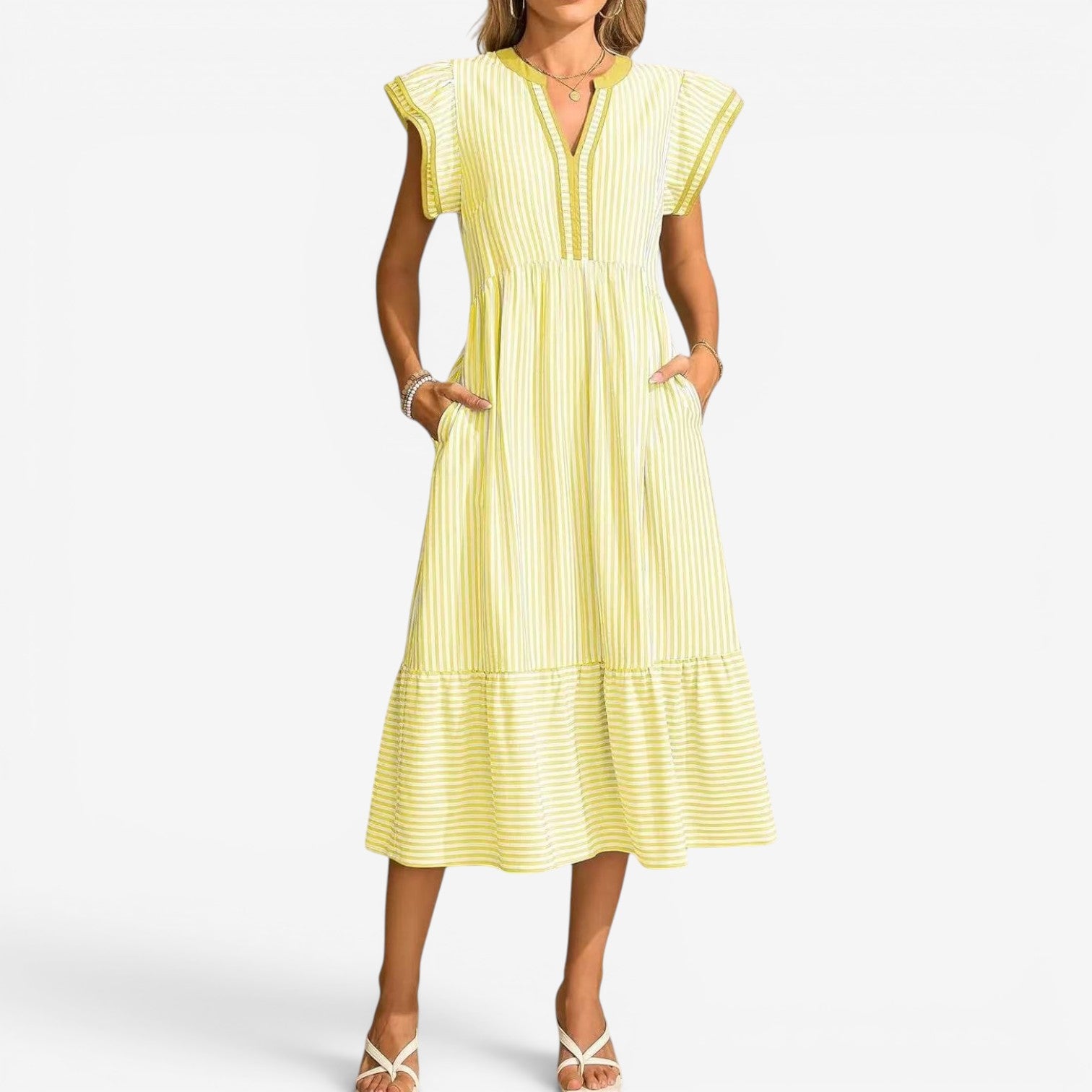 Jessie™ Abito midi a righe