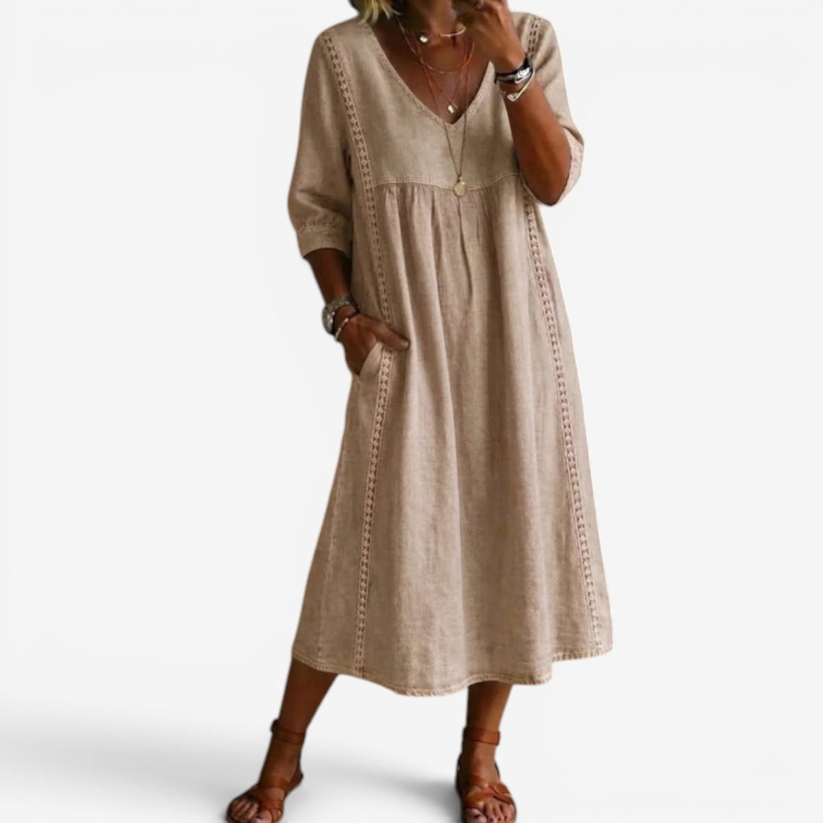 Carolline™ Vestito estivo con ricami