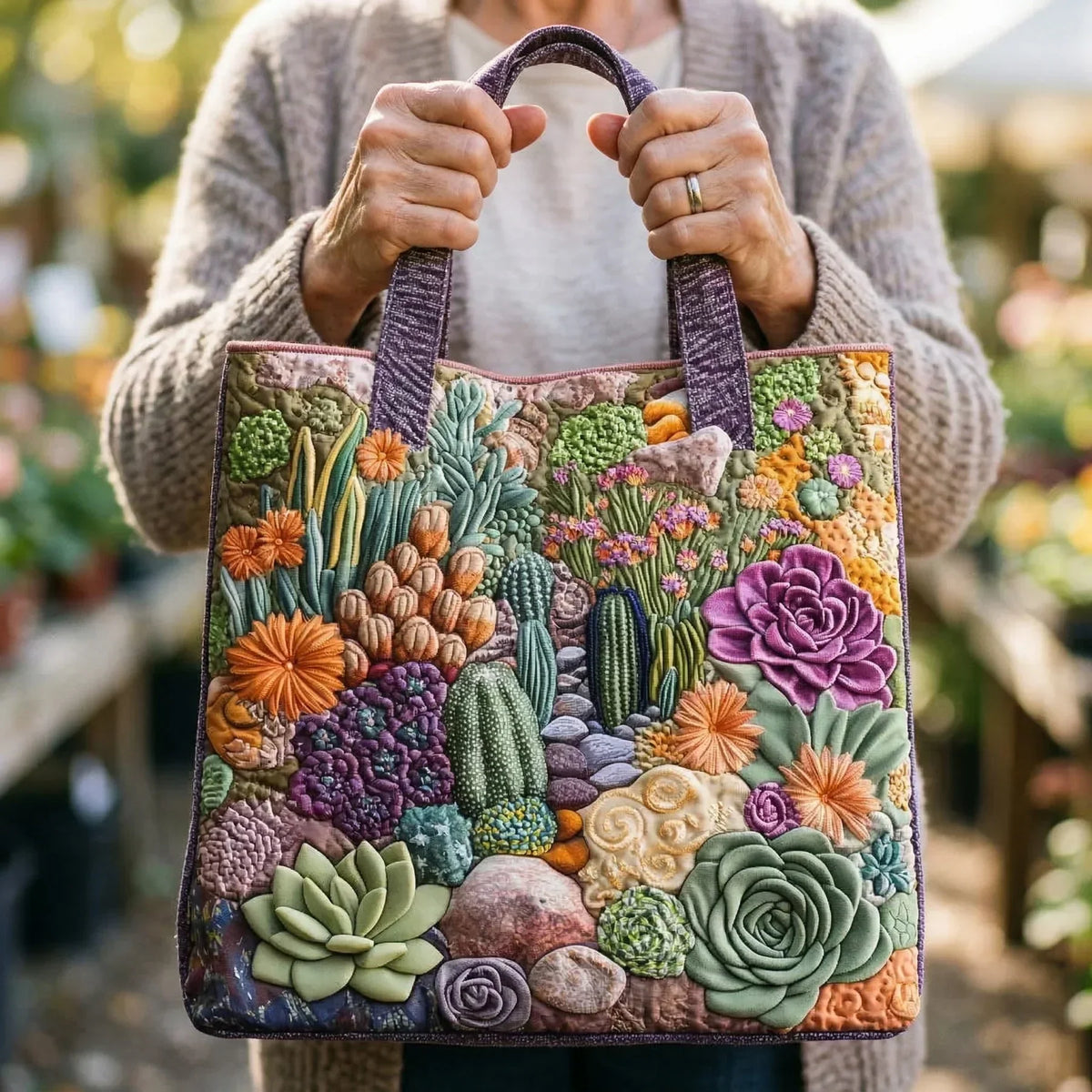 Flowie™ Borsa tote trapuntata