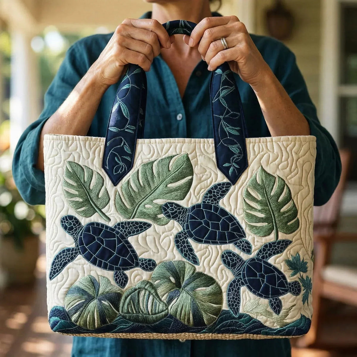 Olive™ Borsa tote trapuntata
