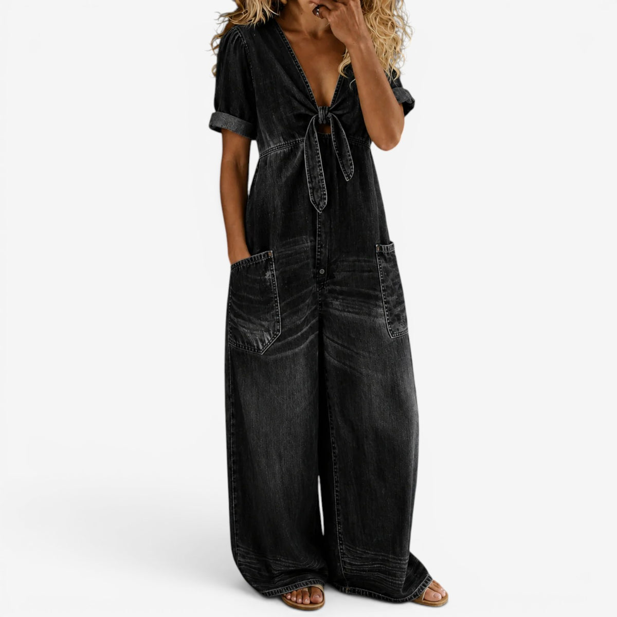 Farah™ Tuta di jeans con nodo