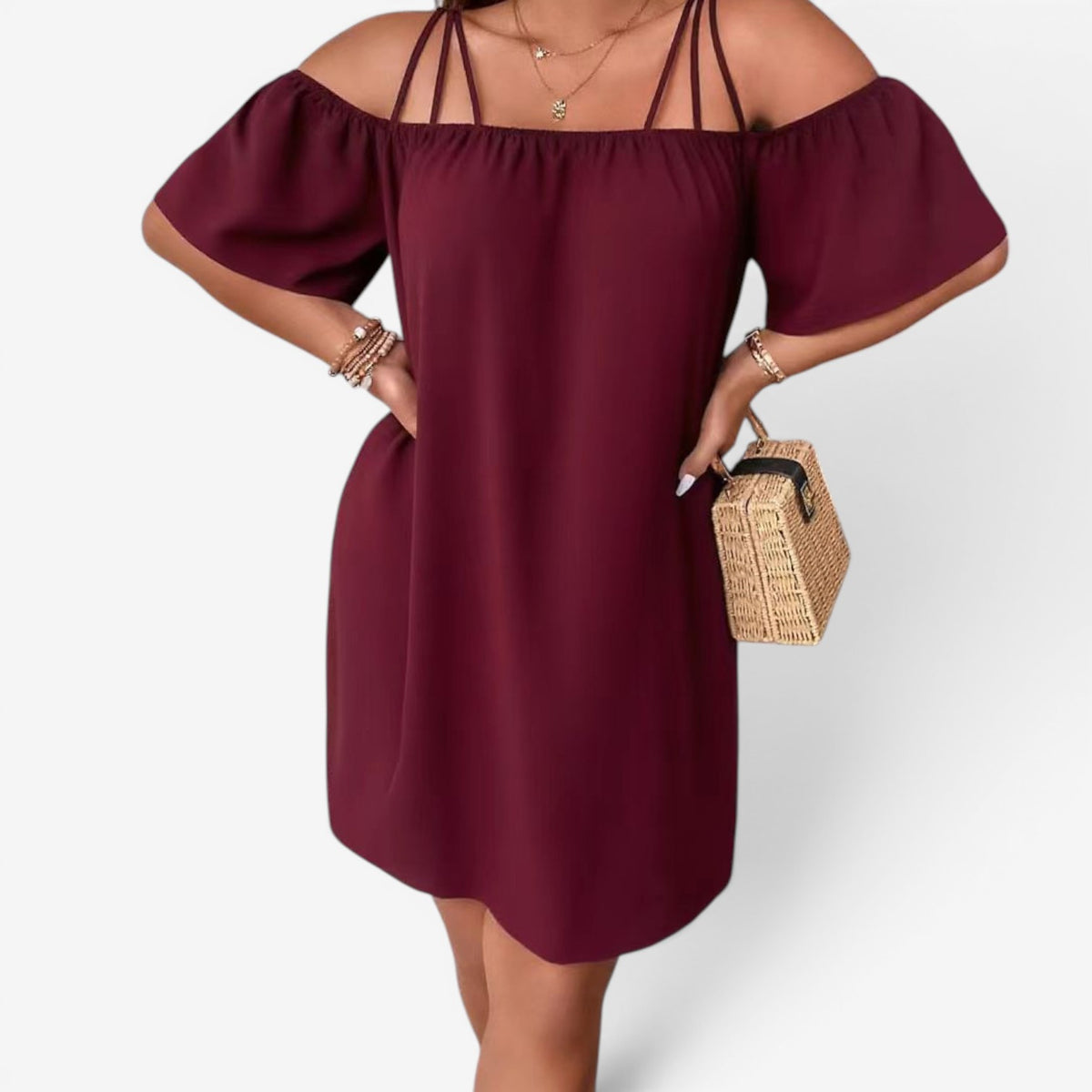 Jenina™ Abito corto off-shoulder