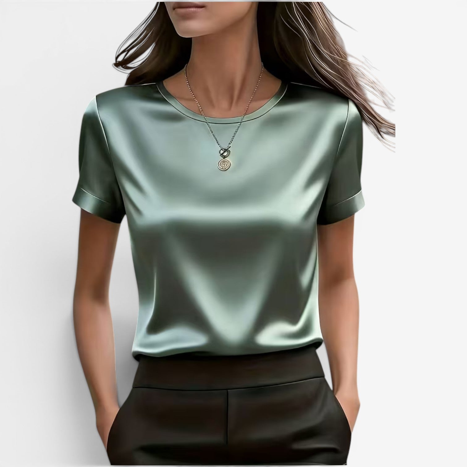 Adina™ T-shirt elegante in raso