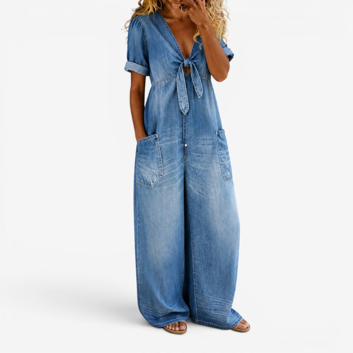 Farah™ Tuta di jeans con nodo