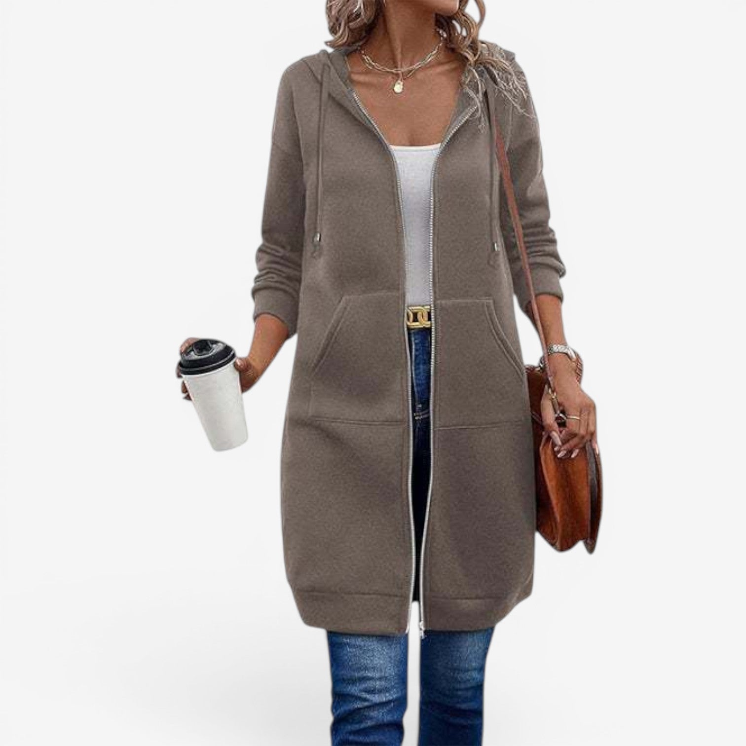 Carah™ Felpa lunga cardigan