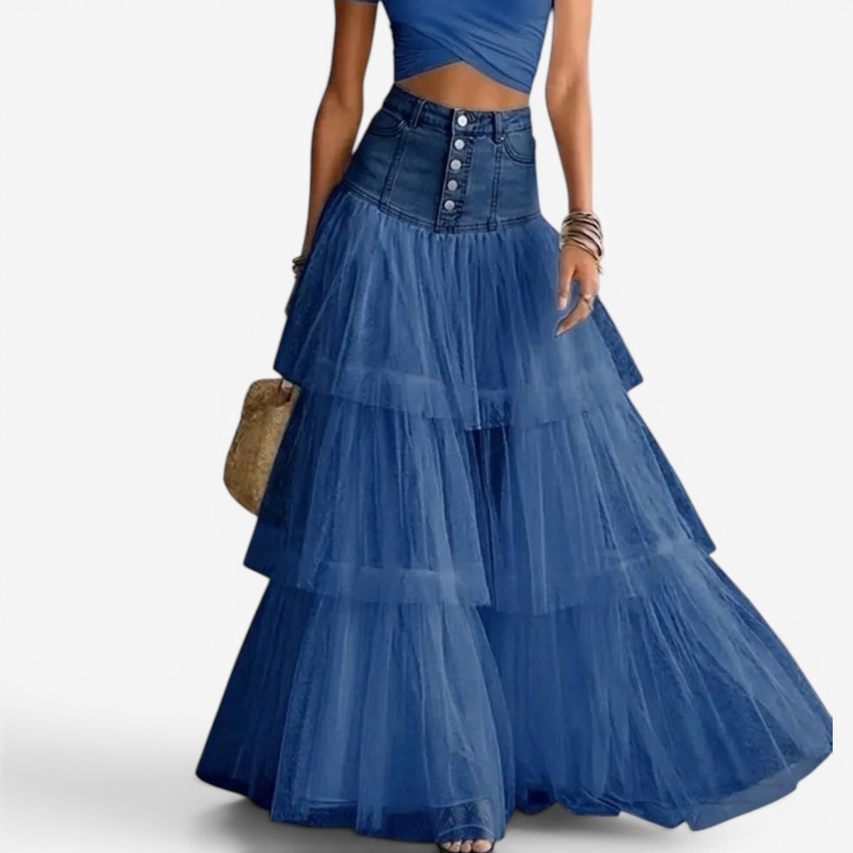 Yomi™ Gonna lunga a balze in tulle