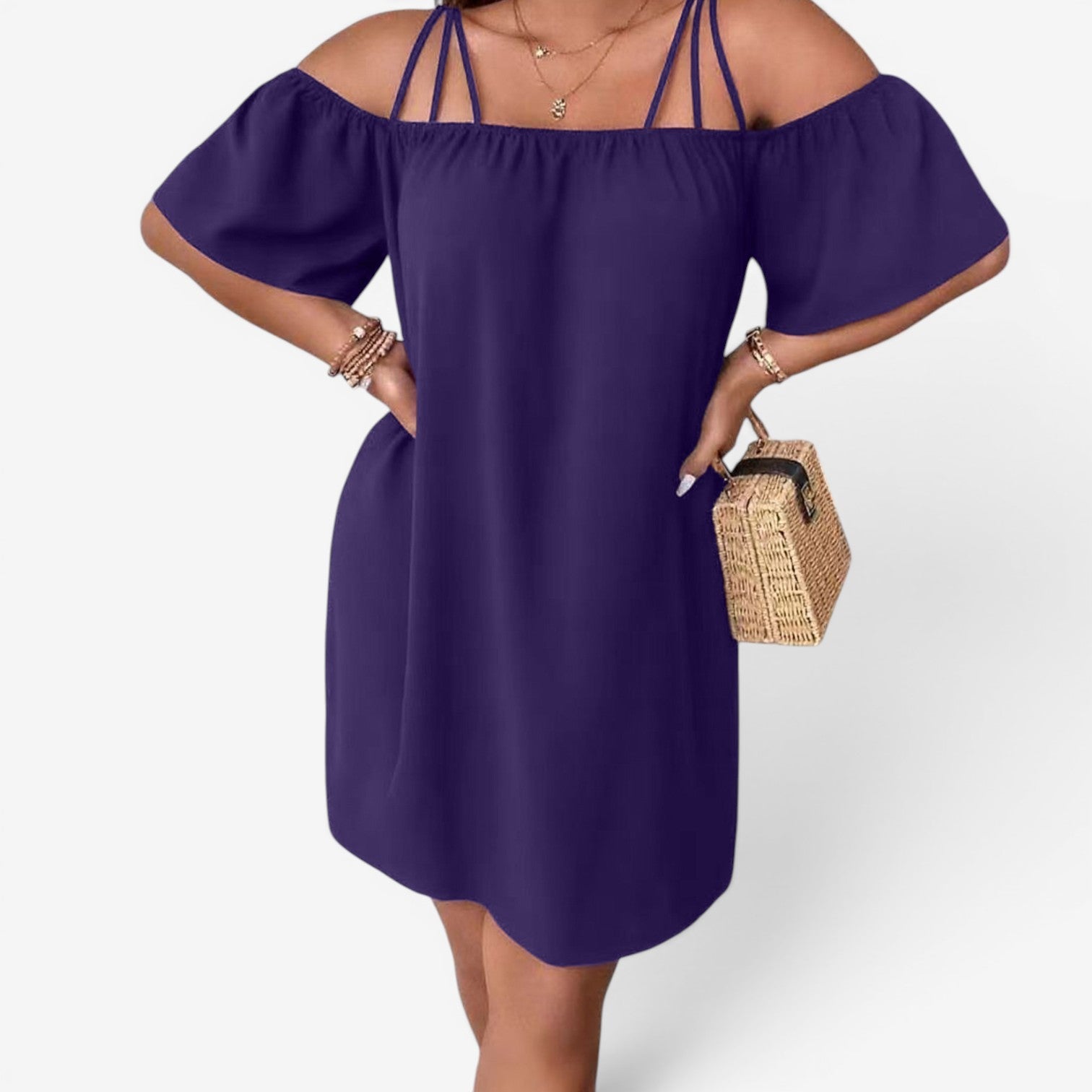 Jenina™ Abito corto off-shoulder