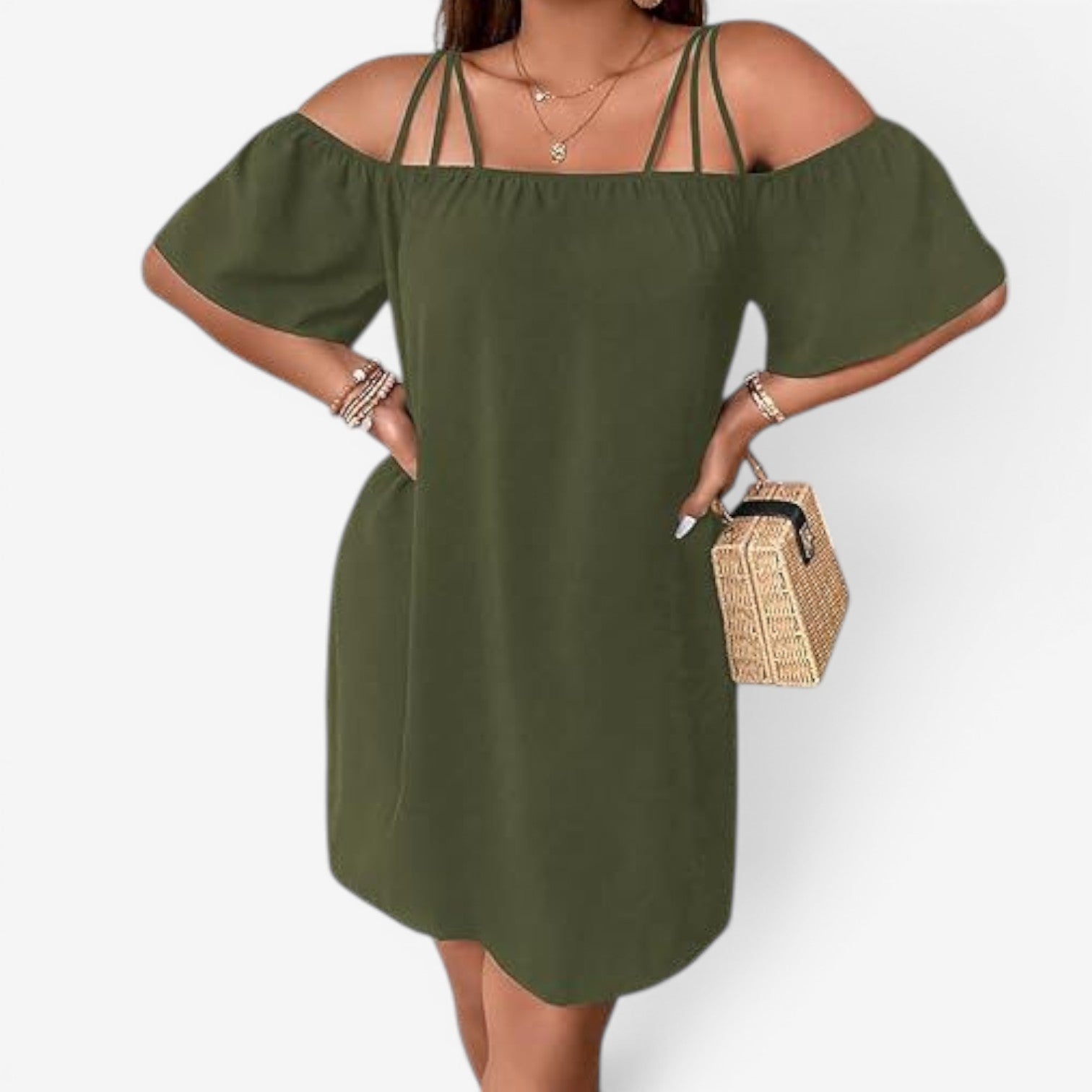 Jenina™ Abito corto off-shoulder