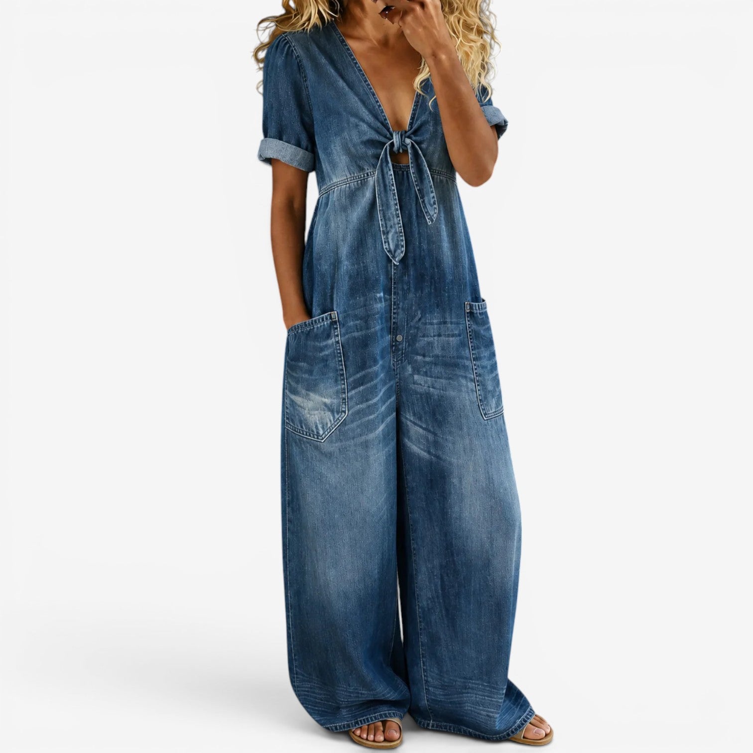 Farah™ Tuta di jeans con nodo