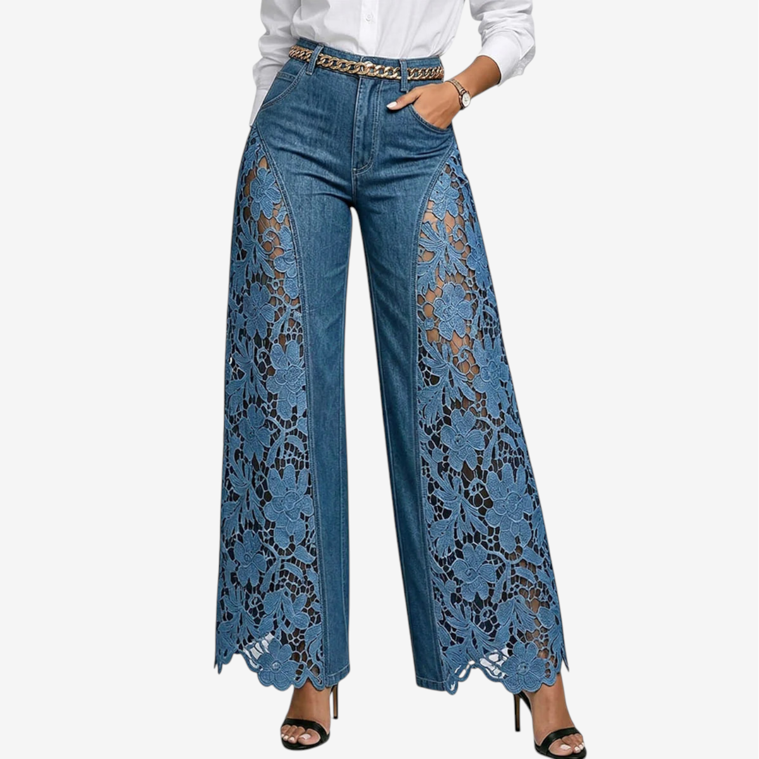 Wendy™ Jeans a gamba larga