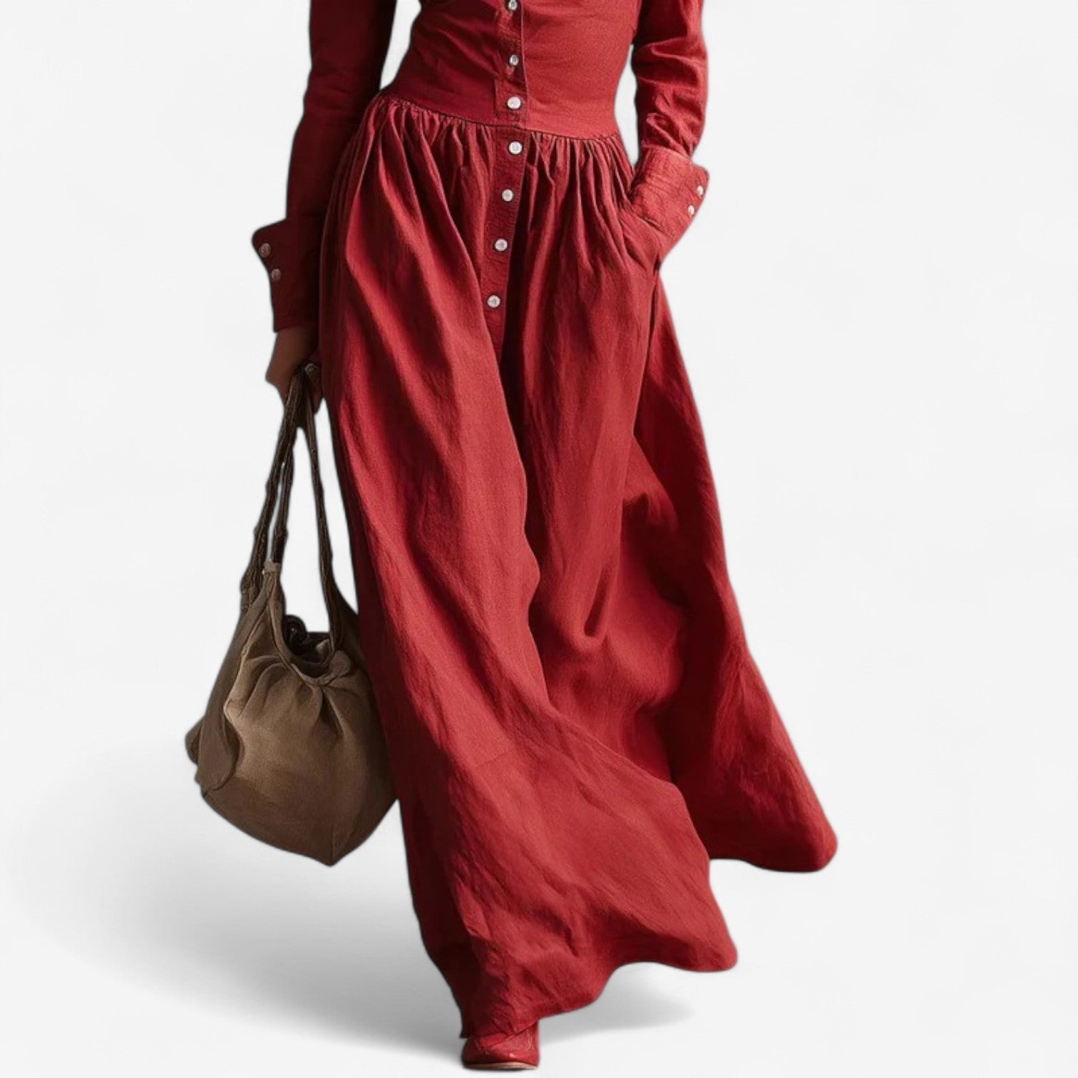 Janine™ Elegante abito con bottoni 