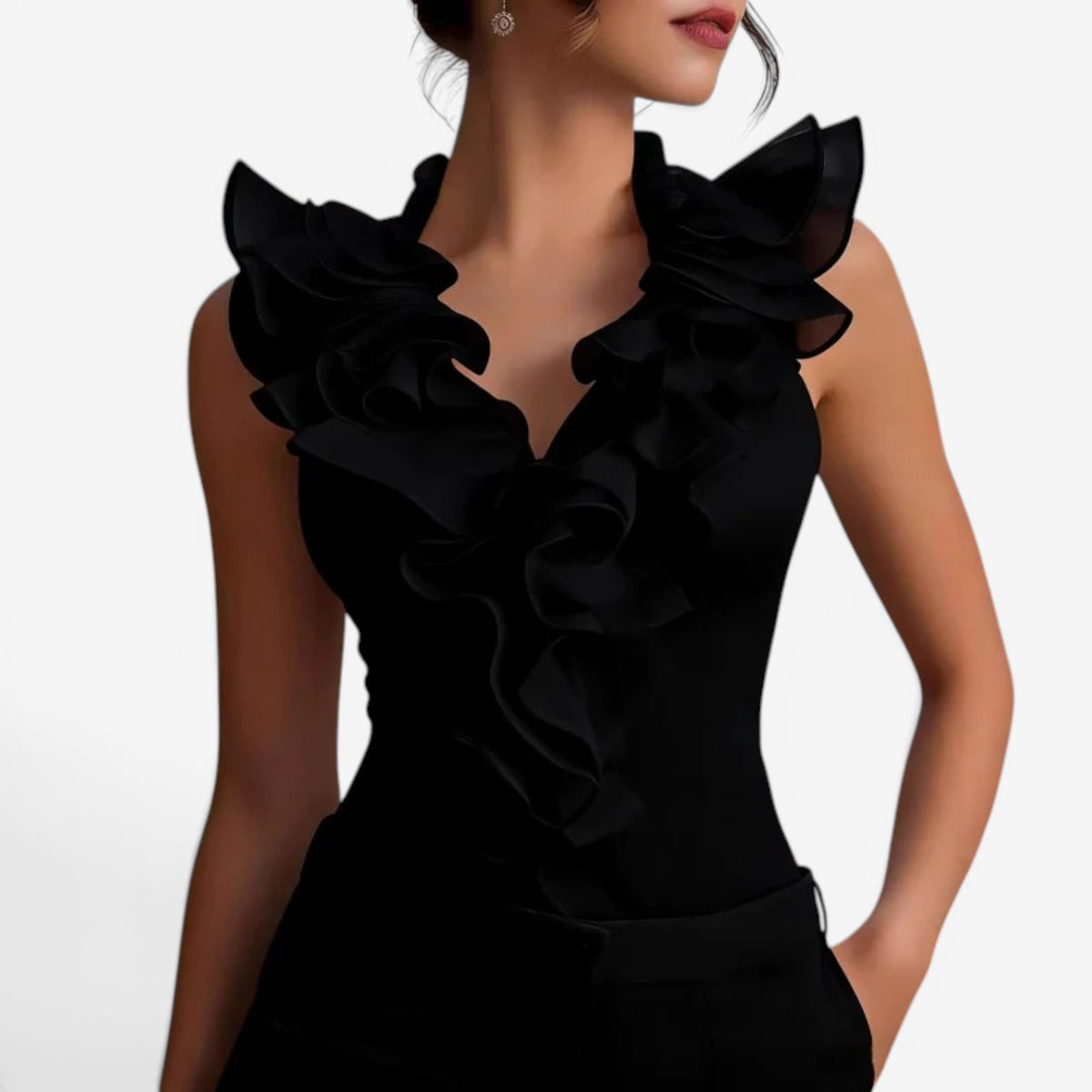 Lorraine™ Top elegante con volant