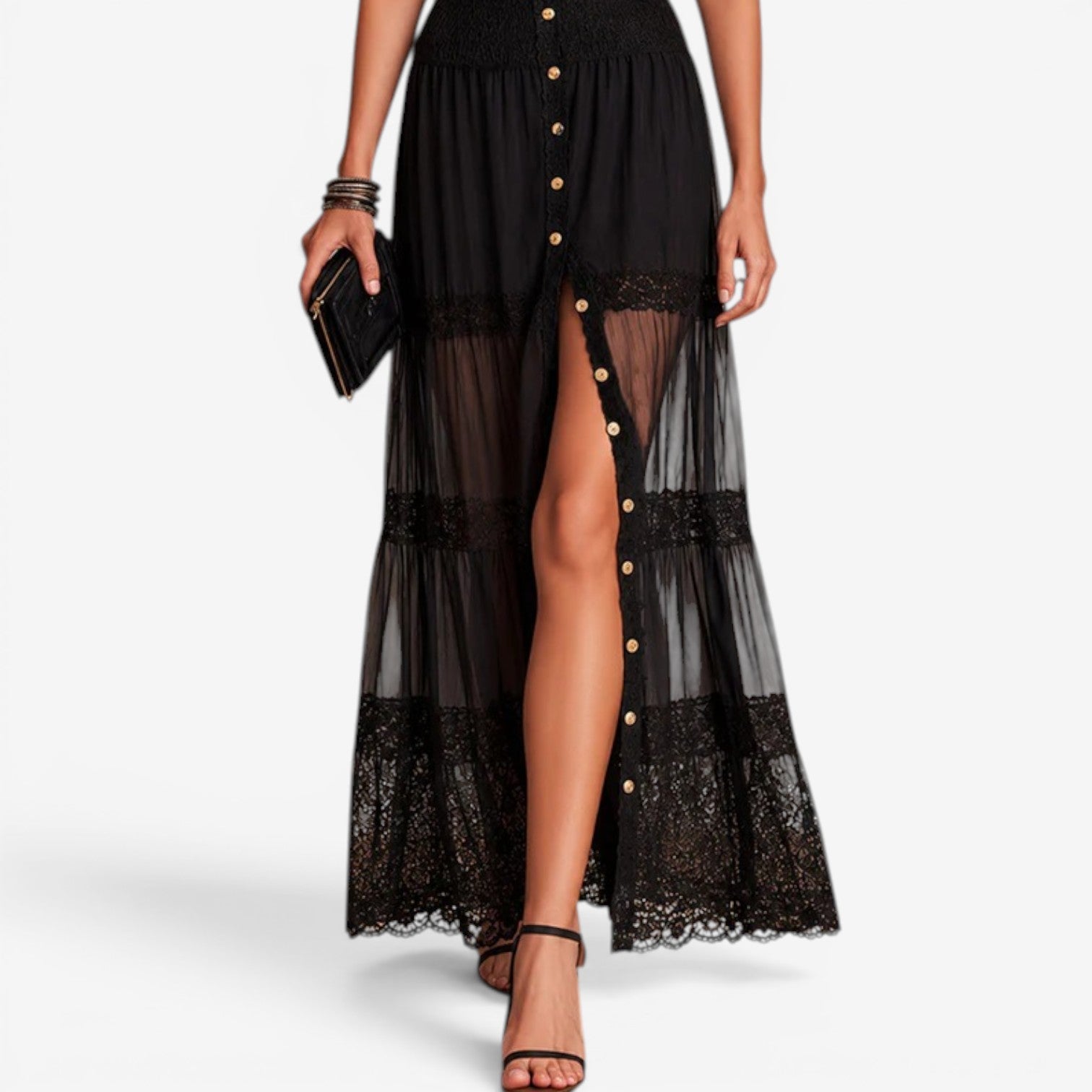 Janina™ Abito maxi chemisier