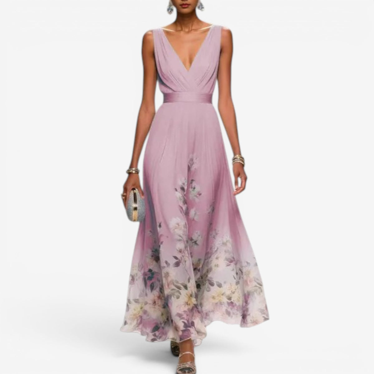 Geniva™ Abito lungo in chiffon a fiori