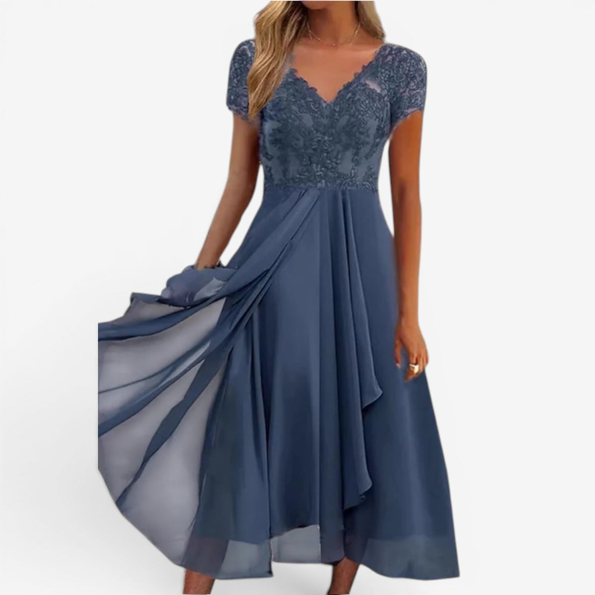 Suzzaine™ Abito midi chiffon