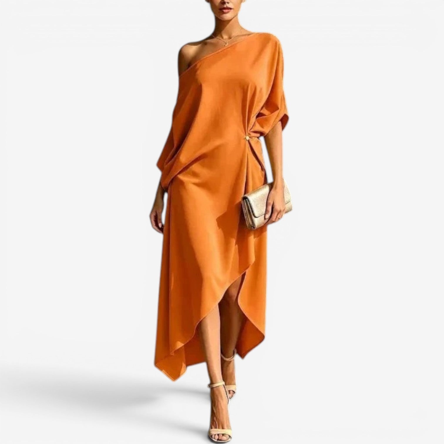 Candice™ Abito midi asimmetrico monospalla