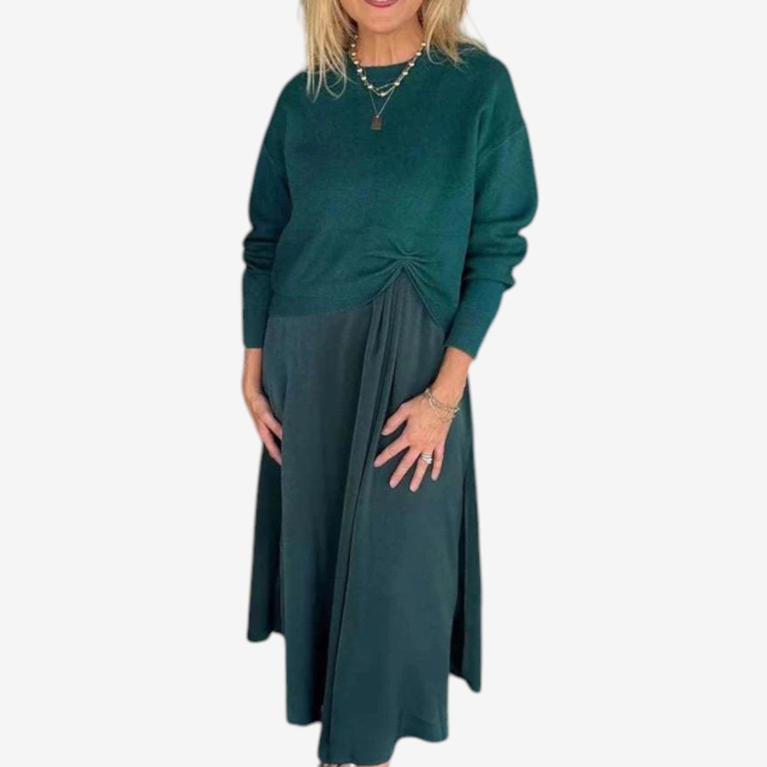 Odette™ Abito in maglia plissettata