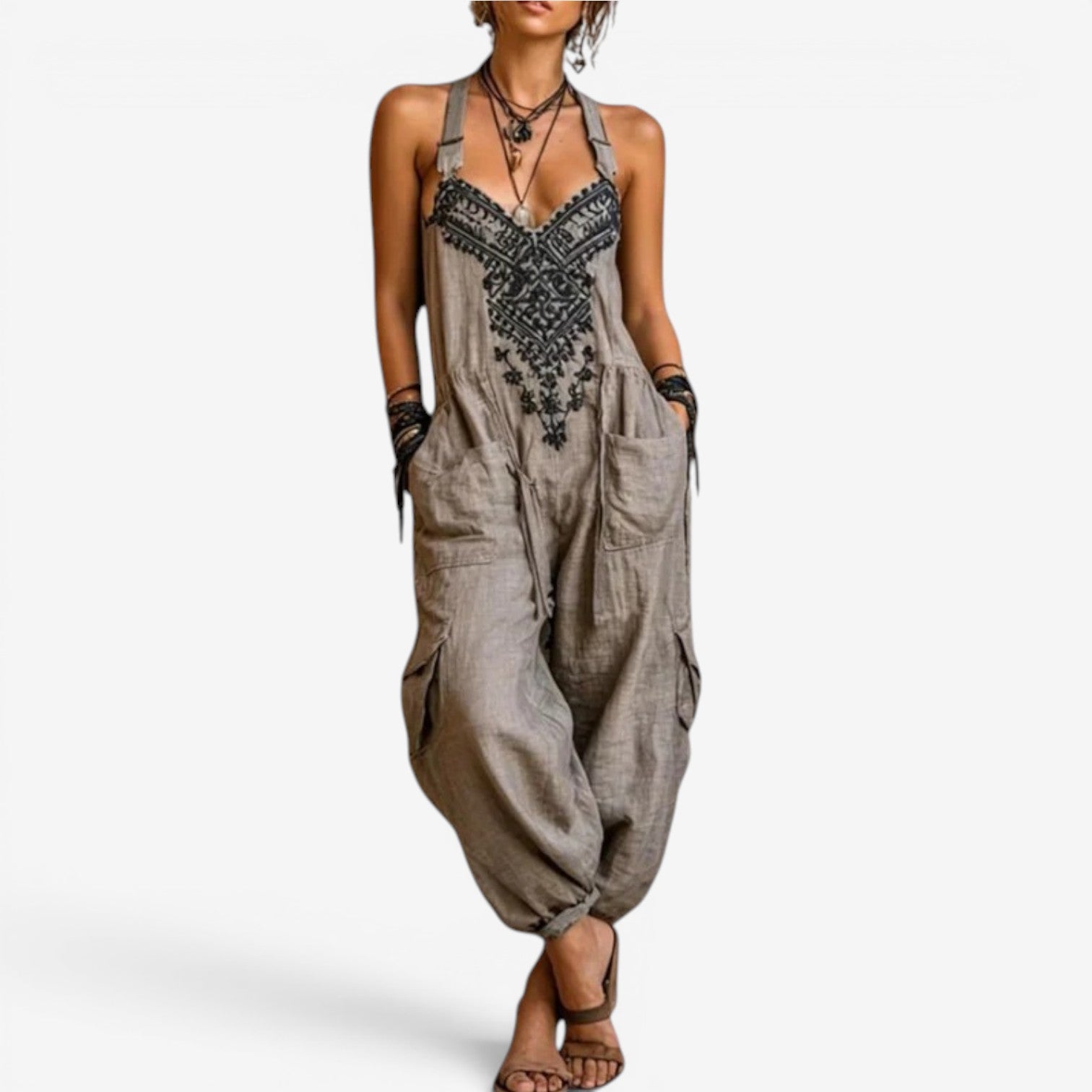 Emellia™ Tuta jumpsuit stile boho