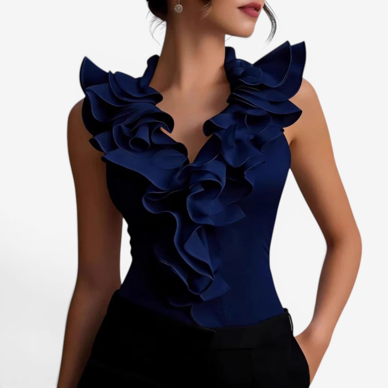 Lorraine™ Top elegante con volant