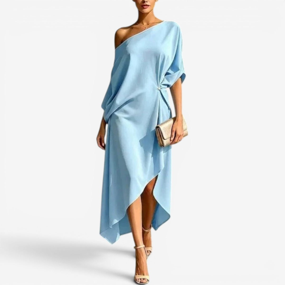 Candice™ Abito midi asimmetrico monospalla