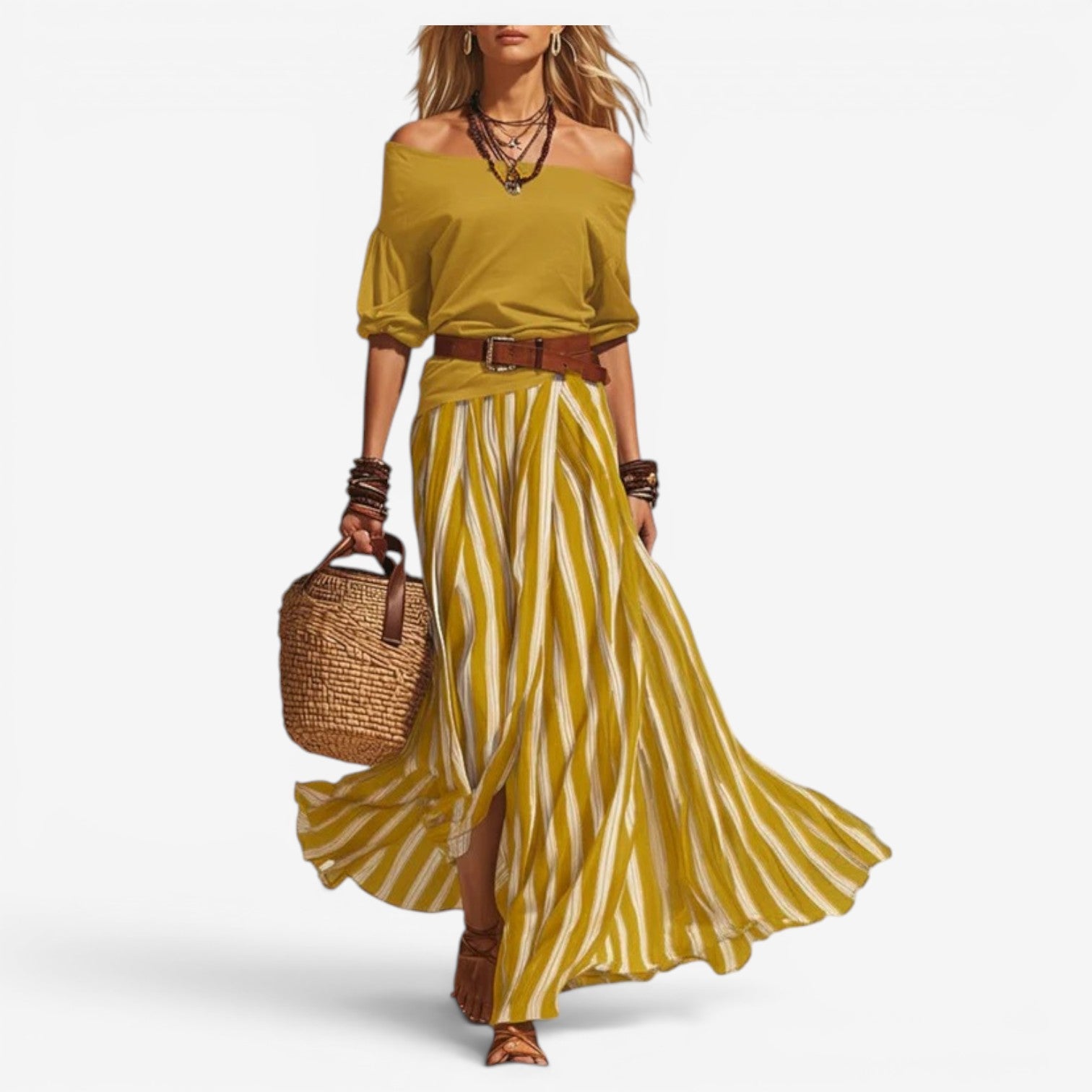 Cindy™ Set gonna e top a righe