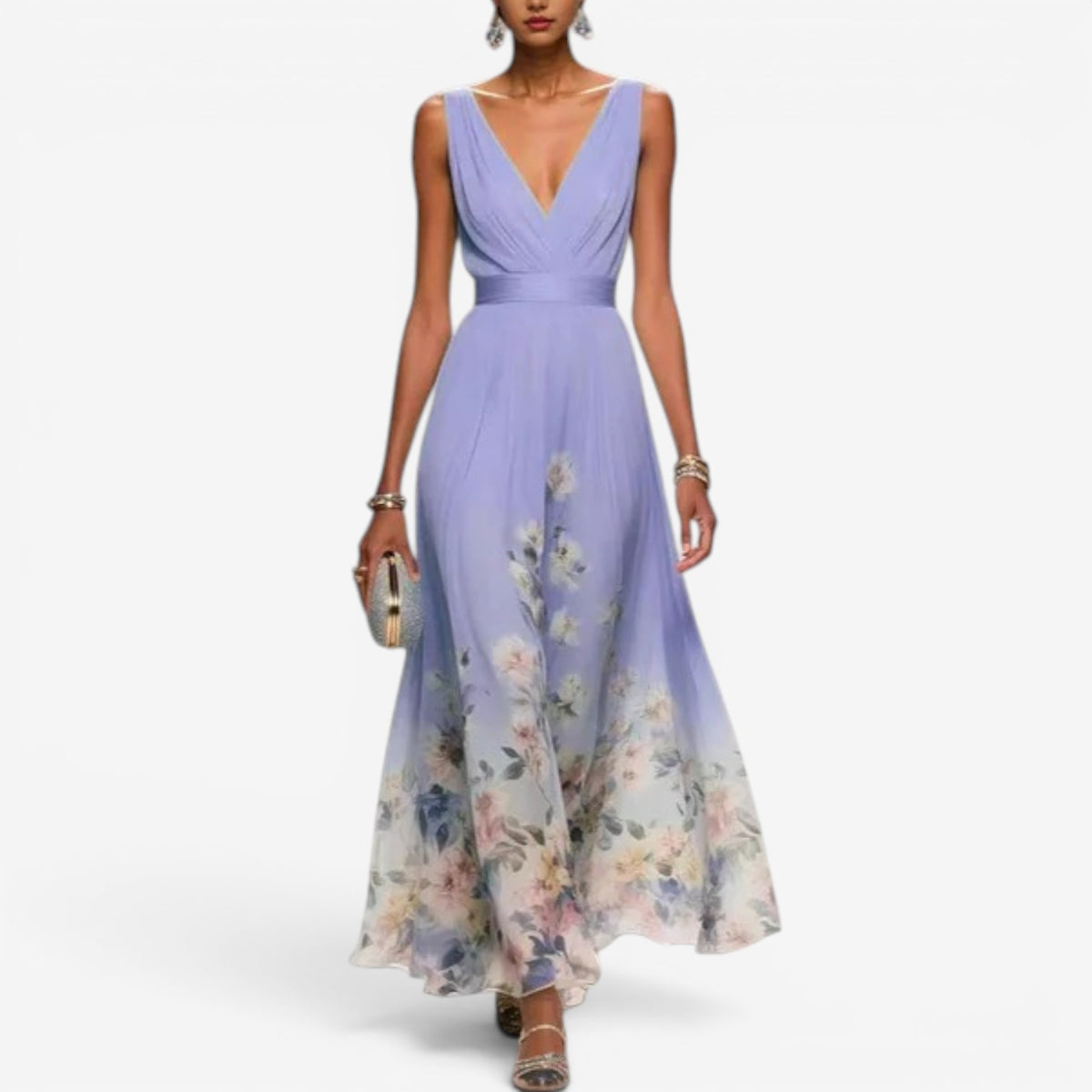 Geniva™ Abito lungo in chiffon a fiori