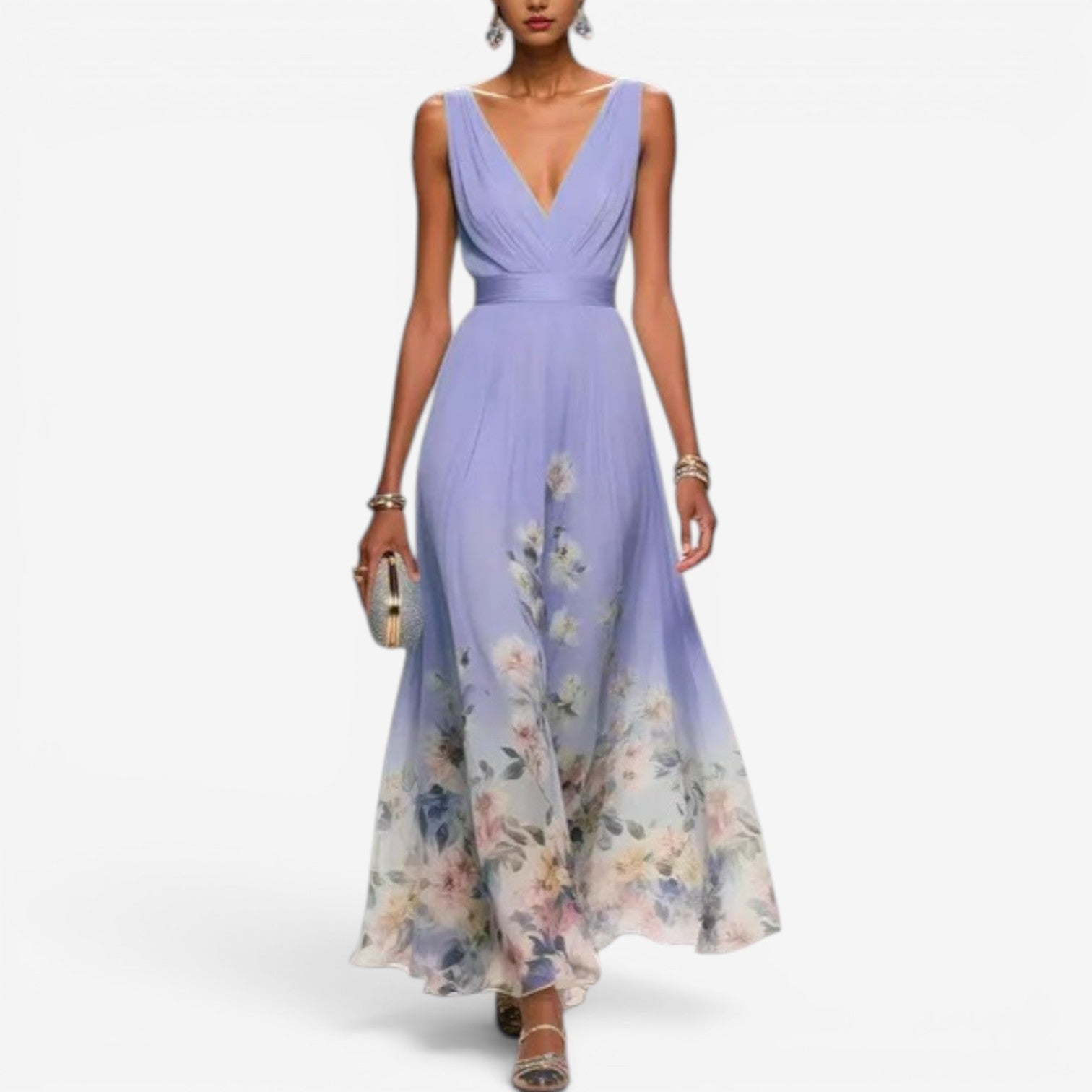 Geniva™ Abito lungo in chiffon a fiori