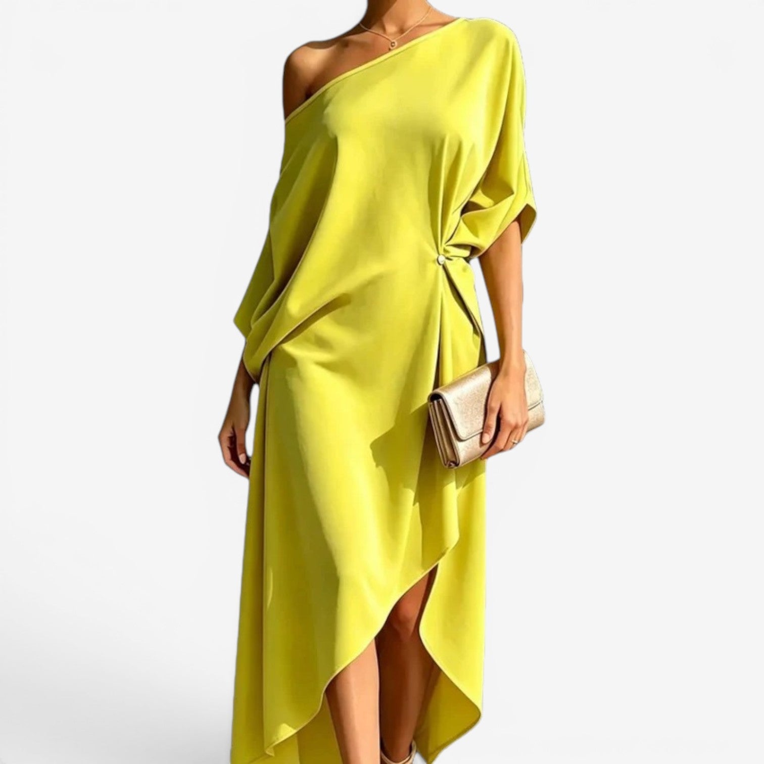 Candice™ Abito midi asimmetrico monospalla