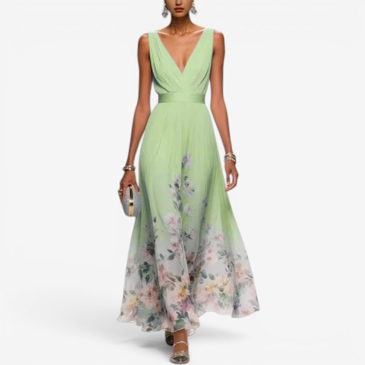 Geniva™ Abito lungo in chiffon a fiori