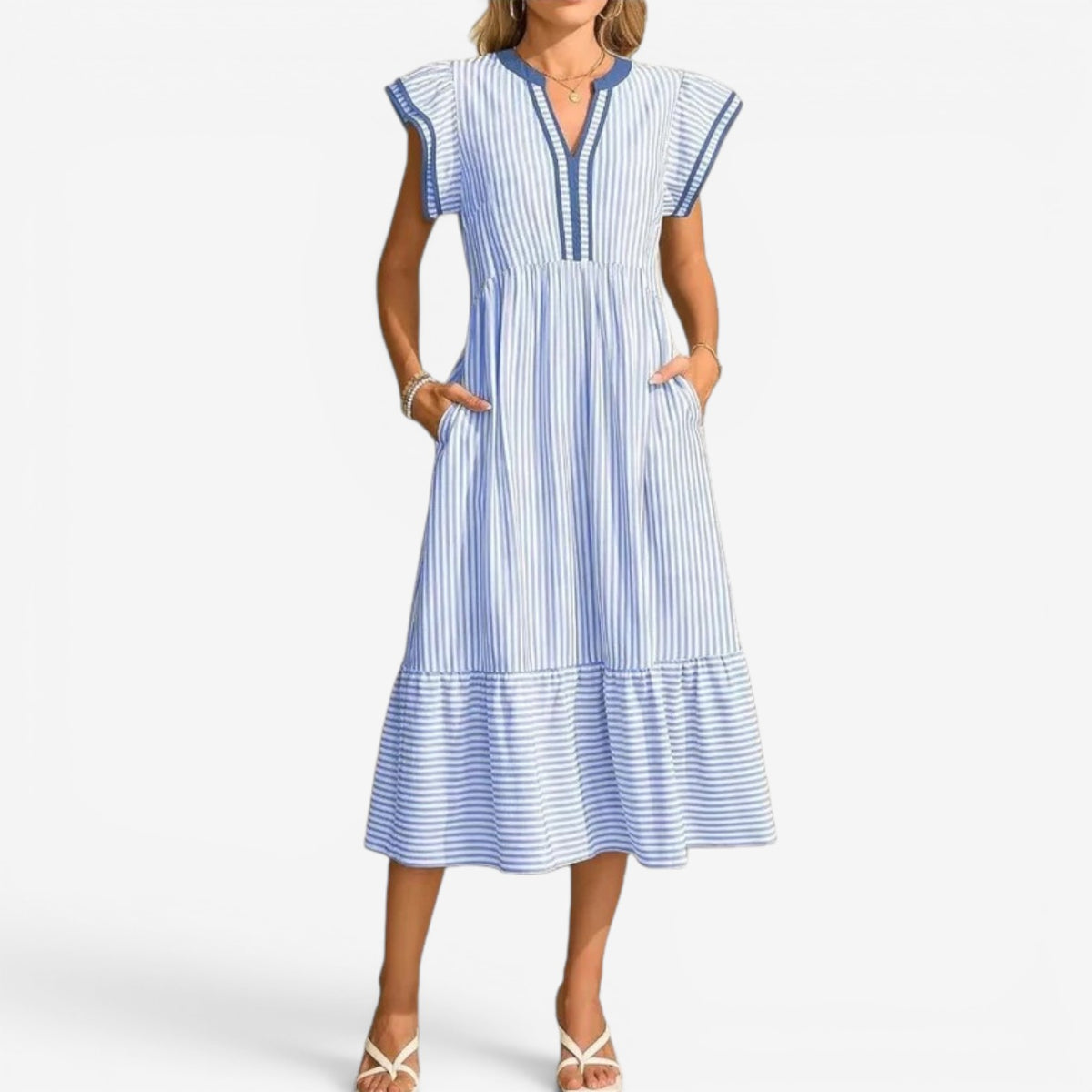 Jessie™ Abito midi a righe