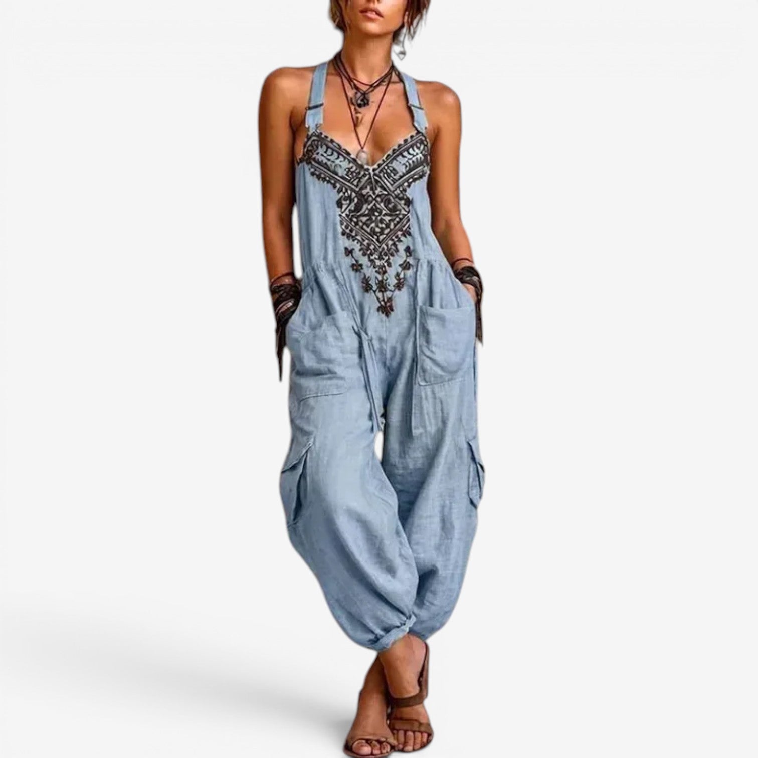 Emellia™ Tuta jumpsuit stile boho